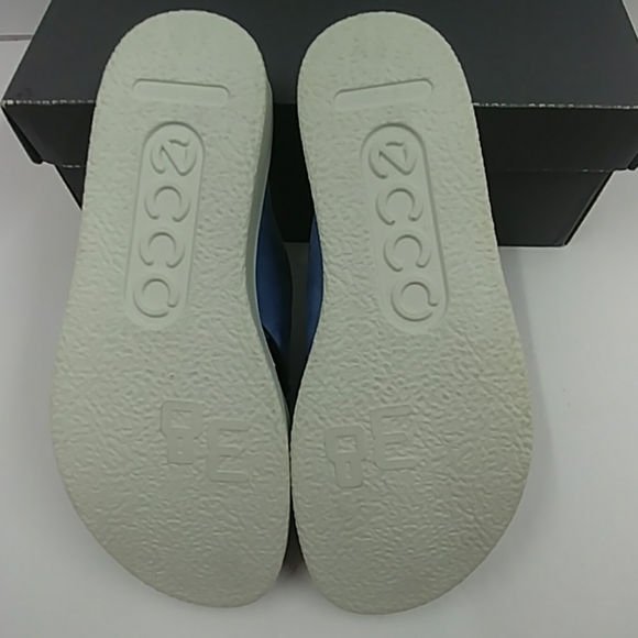 ECCO Flowt Slide Retro Blue Calf Nubuck Size 38 - Picture 7 of 8